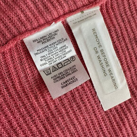 LOFT pink knit open-front cardigan size S - Picture 7 of 10